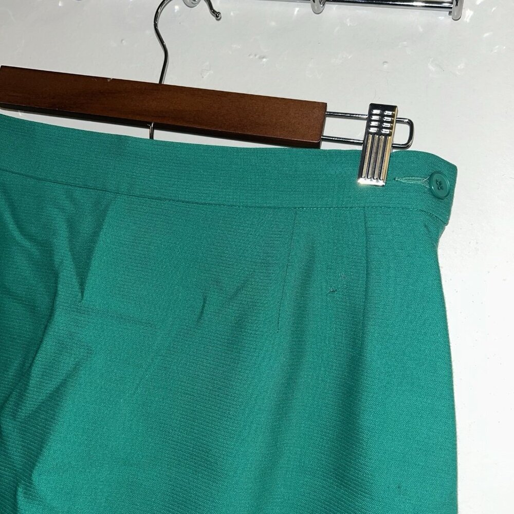 Vintage Yves Saint Laurent Business Casual Green Lined Pencil Skirt Size Medium - Picture 3 of 9